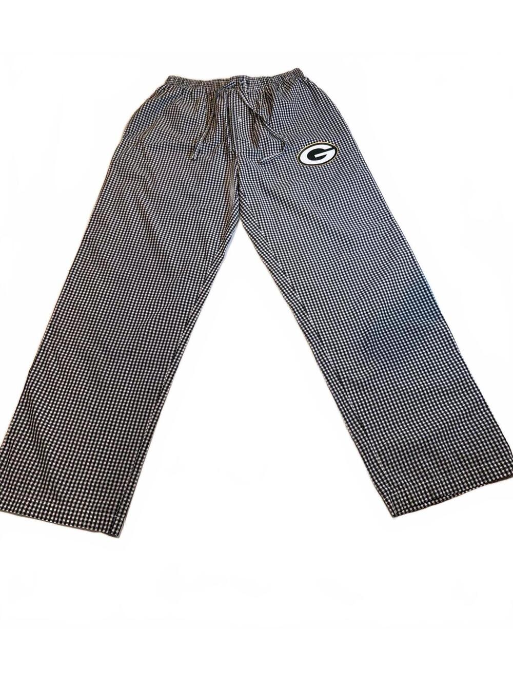 Green Bay Packers Men's Medium Green and White Checkered Lounge Pants